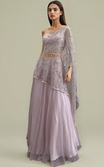 Threads and Motifs | Formal Dresses 25 | Net Embroidered Dress With Skirt