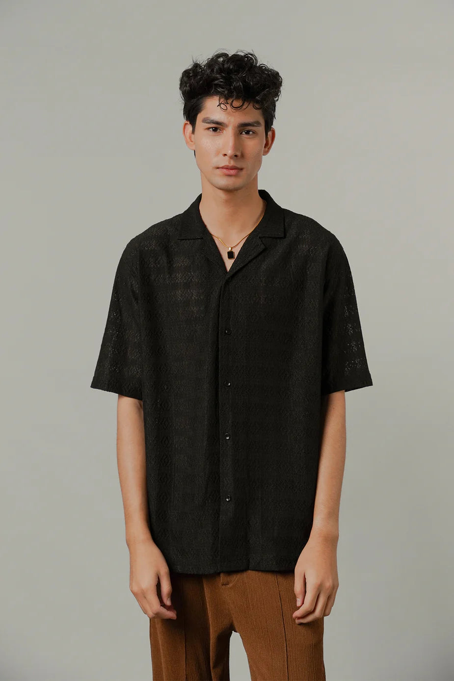 Burnout Cuban Shirt - Black | Zayan Clothing UK