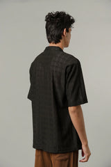 Burnout Cuban Shirt - Black | Zayan Clothing UK