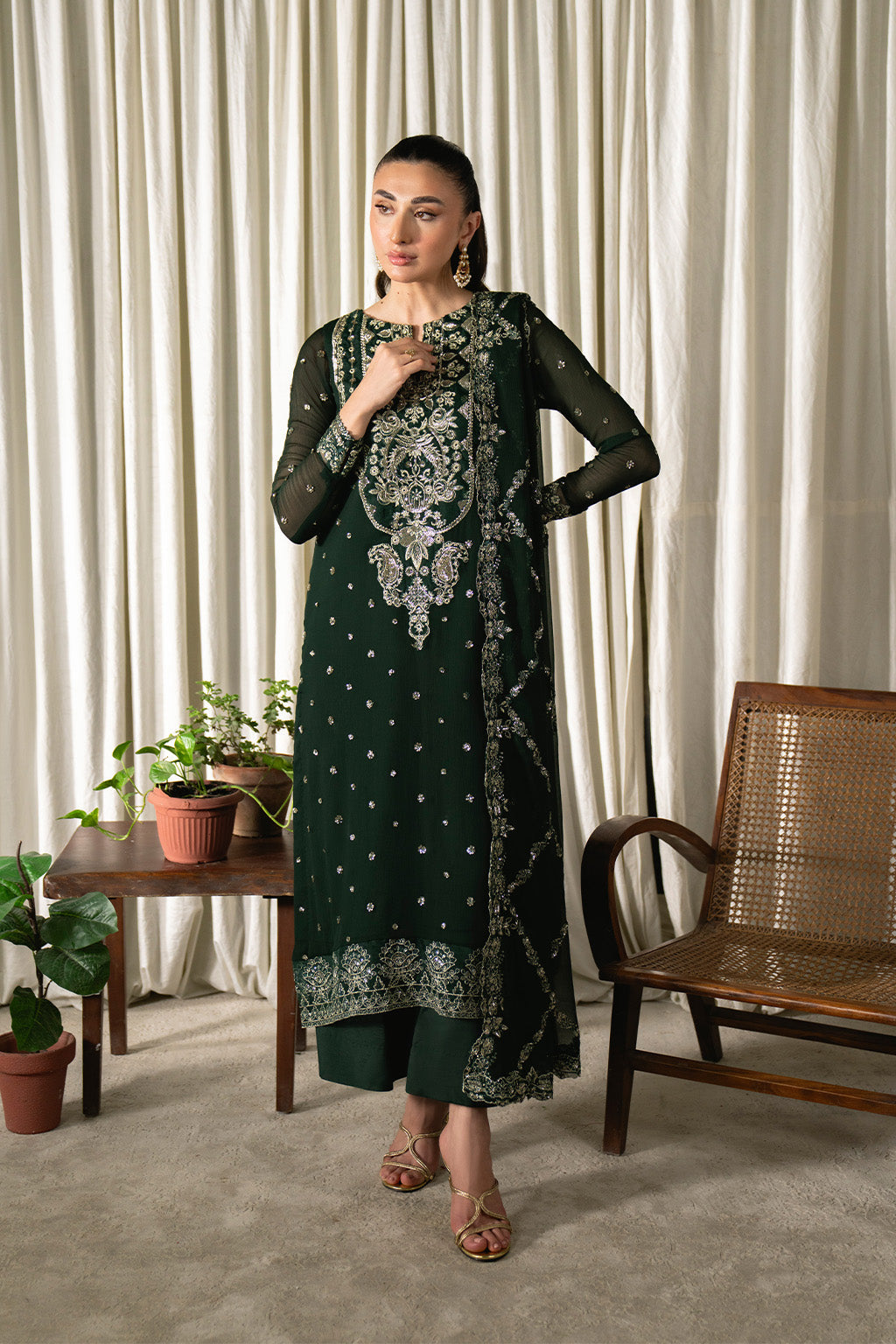Neeshay | Ready to Wear Chiffon | RTW-CHFN-04 Green