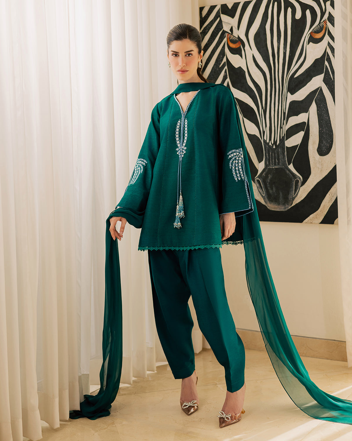 Sadaf Fawad Khan | Eva Luxury Pret 26 | Viridian