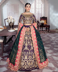 Gulaal | Wedding Formals | KEHKSHAN EMBROIDERED NET 3-PIECE SUIT WS-14