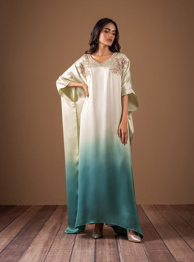 Zainab Chottani | The Kaftan Edit | Aqua Flame