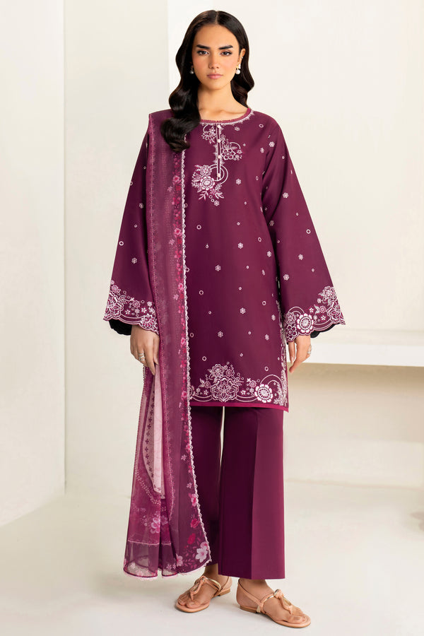 Farasha | Summer Weaves Embroidered Lawn | Rose Passion