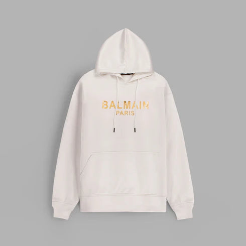 Balmain Basic Off-White Hoodie For Men