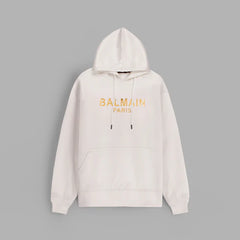 Balmain Basic Off-White Hoodie For Men