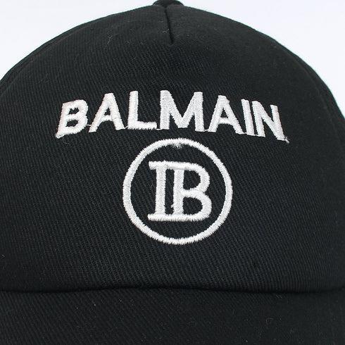 Balmain BW Black Basic Logo Cap For Men