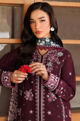 Farasha | Summer Weaves Embroidered Lawn | Burgandy Rush