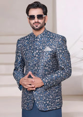 (3 Piece) - Jamawar Prince Coat with Matching Kurta Shalwar