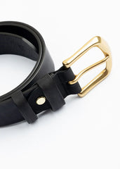 Leatherette Belt with Brushed Buckle