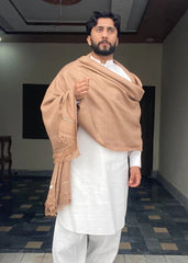 Kamaal Khan Fancy Swati Dhussa Shawl - Almond Brown