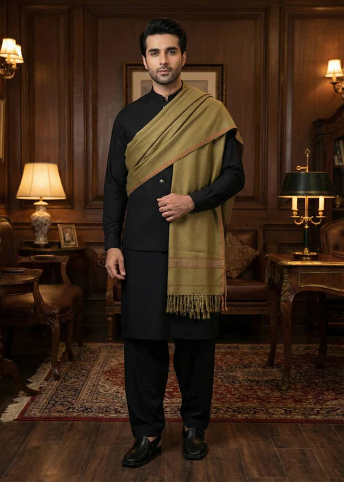 Olive Green Kashmiri Shawl