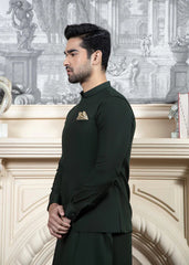 Bottle Green Kurta Trouser with Waistcoat