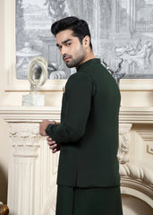 Bottle Green Kurta Trouser with Waistcoat