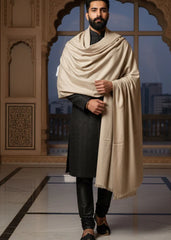 Pashmina Wool Eggshell Winter Shawl NIE2391 For Men