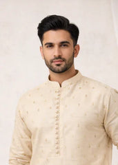 J Pardesi Champagn Gold Kurta Set