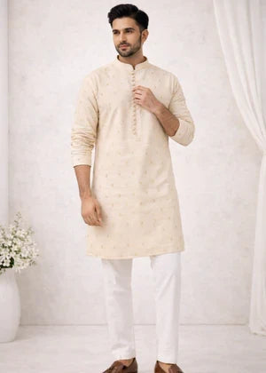 J Pardesi Champagn Gold Kurta Set