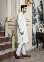 Shahjahan Off White Soft Cotton Embroidered Kurta Trouser