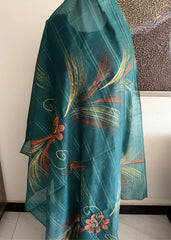 Aisha Signature | Teal Botanical Duppatta | Zayan Clothing UK