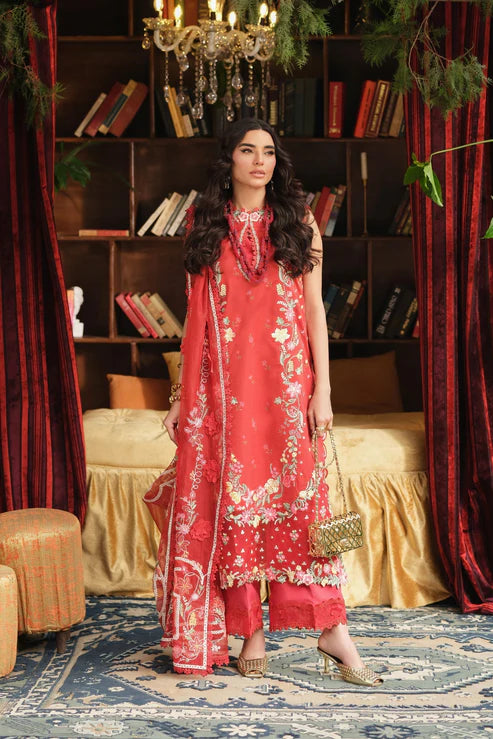 Maryam Hussain | Luxury Lawn 26 | Crimson