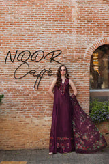 Noor by Saadia Asad | Luxury Eid Schiffli Laserkari 26 | D10 -Plum Royal