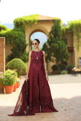 Noor by Saadia Asad | Luxury Eid Schiffli Laserkari 26 | D12 -Amalfi Rouge