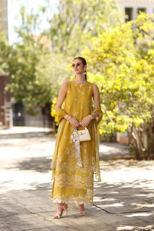 Noor by Saadia Asad | Eid Luxe Printkhaas 26 | D1 - B - Mango Yellow