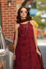 Noor by Saadia Asad | Luxe Chikankari 26 | D8 - A - Deep Garnet