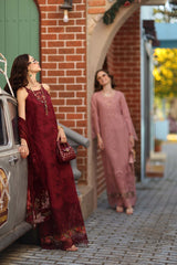 Noor by Saadia Asad | Luxe Chikankari 26 | D8 - A - Deep Garnet