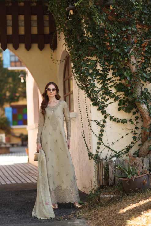 Noor by Saadia Asad | Luxe Chikankari 26 | D7 - B - Warm Gold Sage