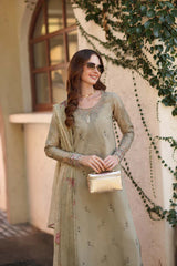 Noor by Saadia Asad | Luxe Chikankari 26 | D7 - B - Warm Gold Sage