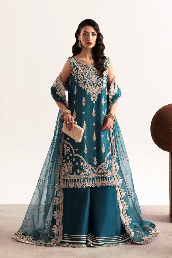 Akbar Aslam | Luxury Formals 25 | Teal | Zayan Clothing UK