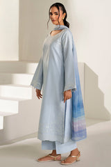 Farasha | Summer Weaves Embroidered Lawn | Pine Blue