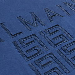 B.L.M.N Blue Embroidered Premium T-Shirt For Men