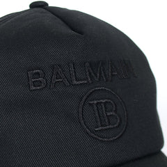 Balmain Black Basic Logo Cap For Men