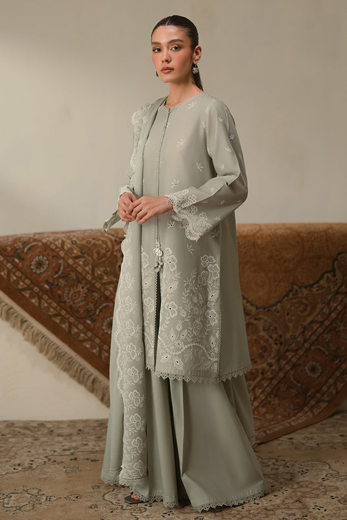 Cross Stitch | Chikankari Lawn 24 | SEA MIST