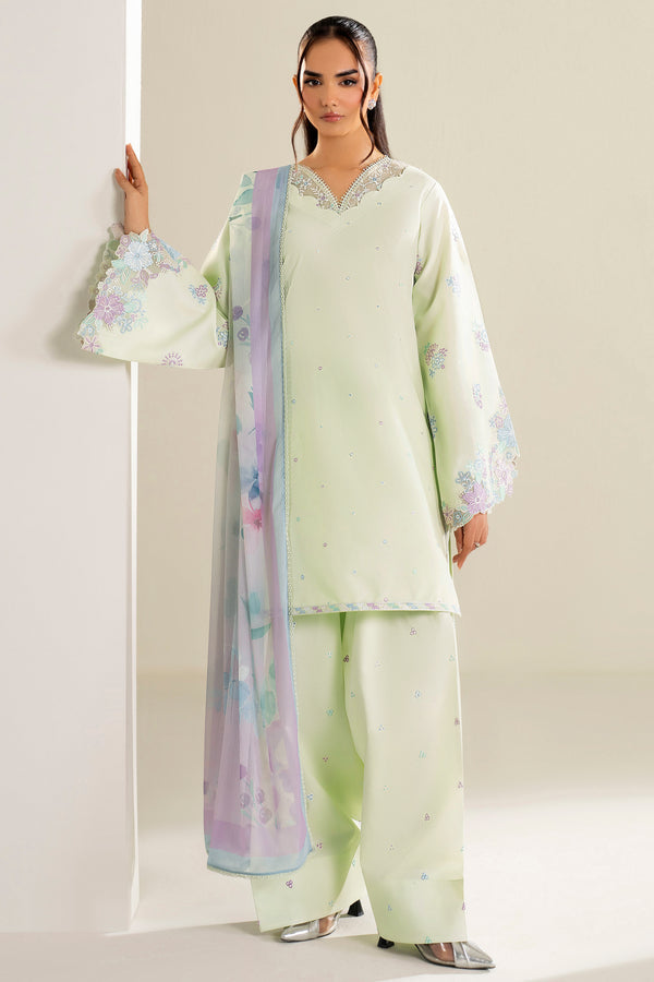 Farasha | Summer Weaves Embroidered Lawn | Mint Garden