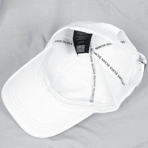 Balmain White Basic B Cap For Men