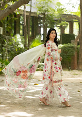Elaf Premium | Signature Embroidered Lawn with Chiffon Collection 26 | ESG-4A CLAIRE
