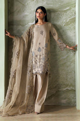 Maria B | 3 Piece Unstitched Embroidered | SR-01-01-Champagne Beige