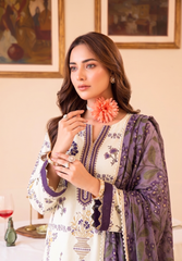Faiza Faisal | FNF Printed Lawn | WHITY PLUM