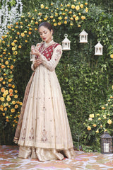 Wahajmbegum | Mehrunnisa Wedding Formals | MAROON IVORY ANARKALI