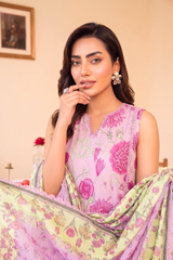 Faiza Faisal | FNF Printed Lawn | FUCHSIA PINK