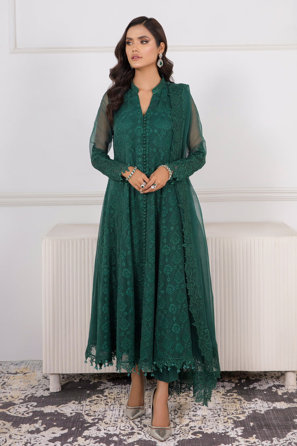 Baroque | Formals Collection | EMBROIDERED SCHIFFLI CHIFFON UF-339
