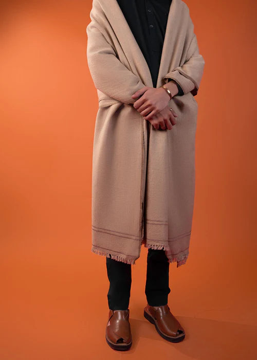 Premium Mix Wool Men's Shawl - Biscuiti