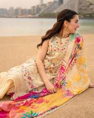 Aya Luxury Lawn Merjem - Faiza Saqlain 3-Piece