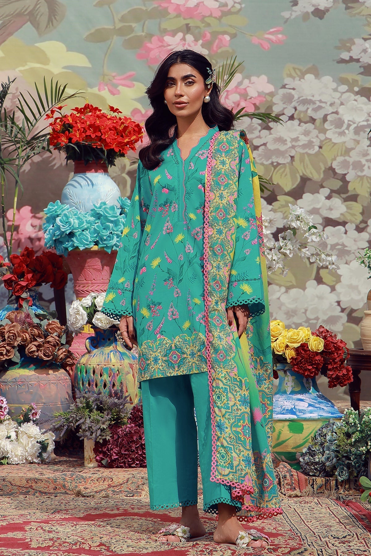 Sahar | Mirha Casual Pret | Teal Meadow