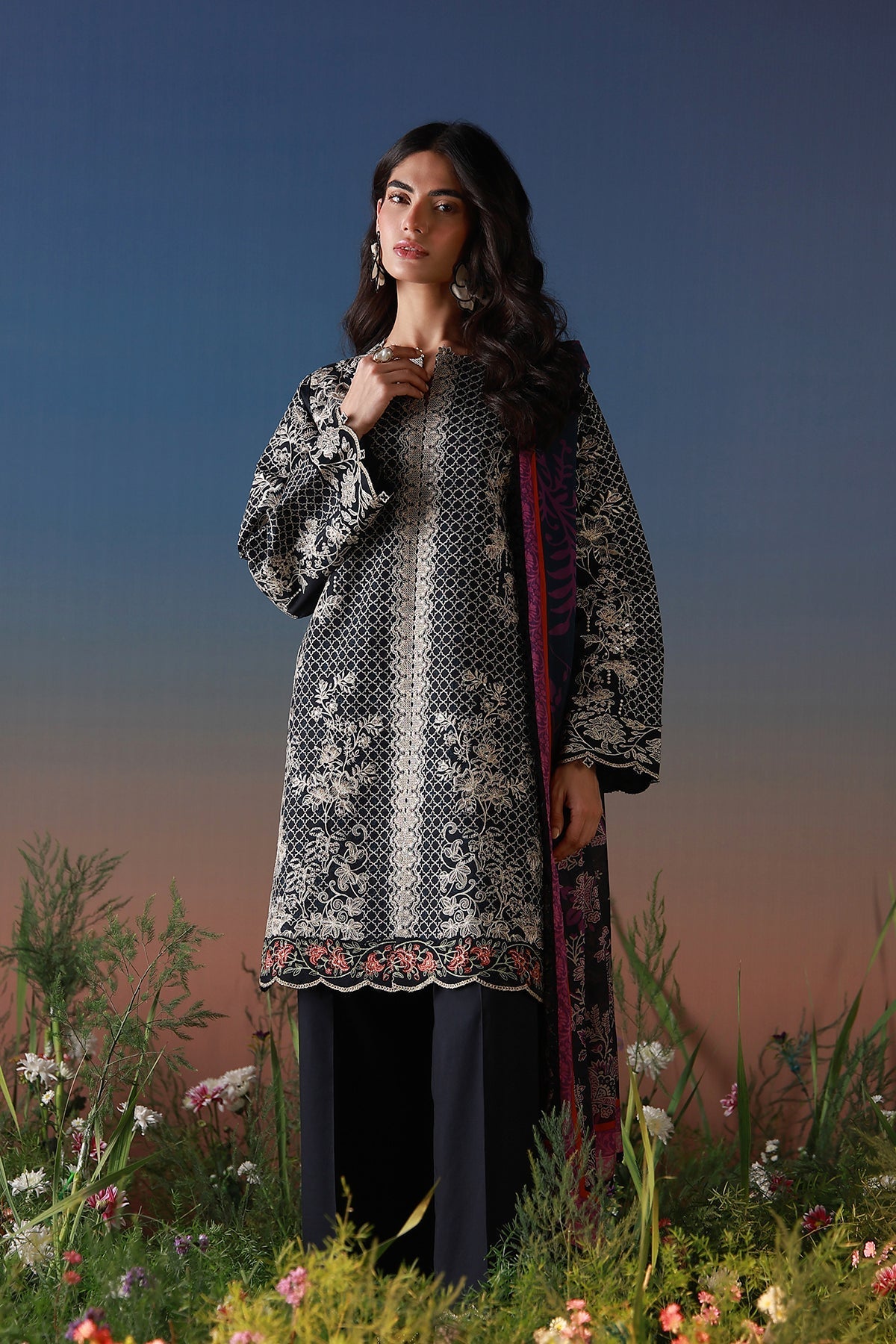 Sahar | Mirha Casual Pret | Noir Écru