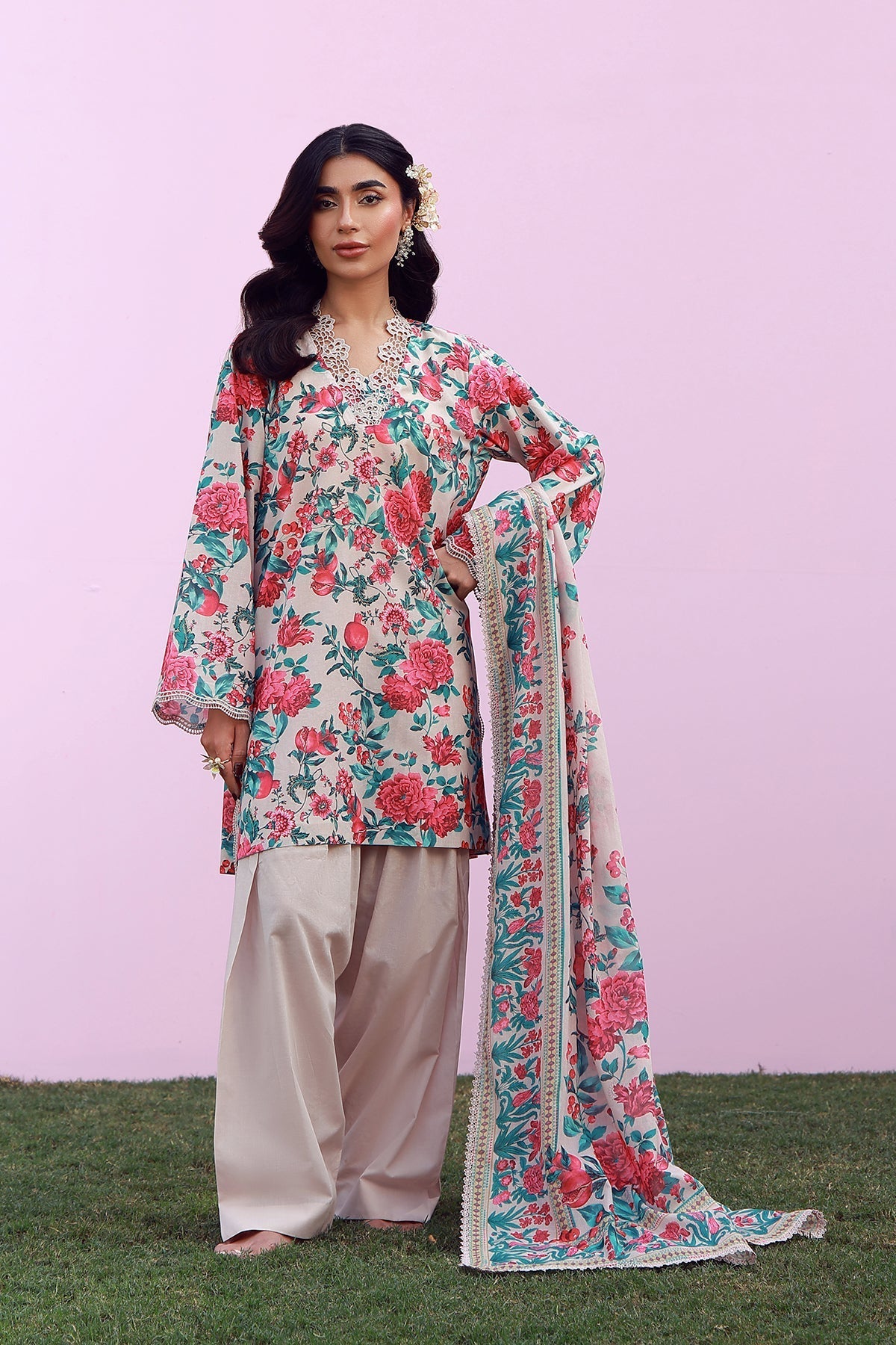 Sahar | Mirha Casual Pret | Ivory Bloom