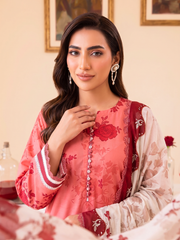 Faiza Faisal | FNF Printed Lawn | CORAL ROSE